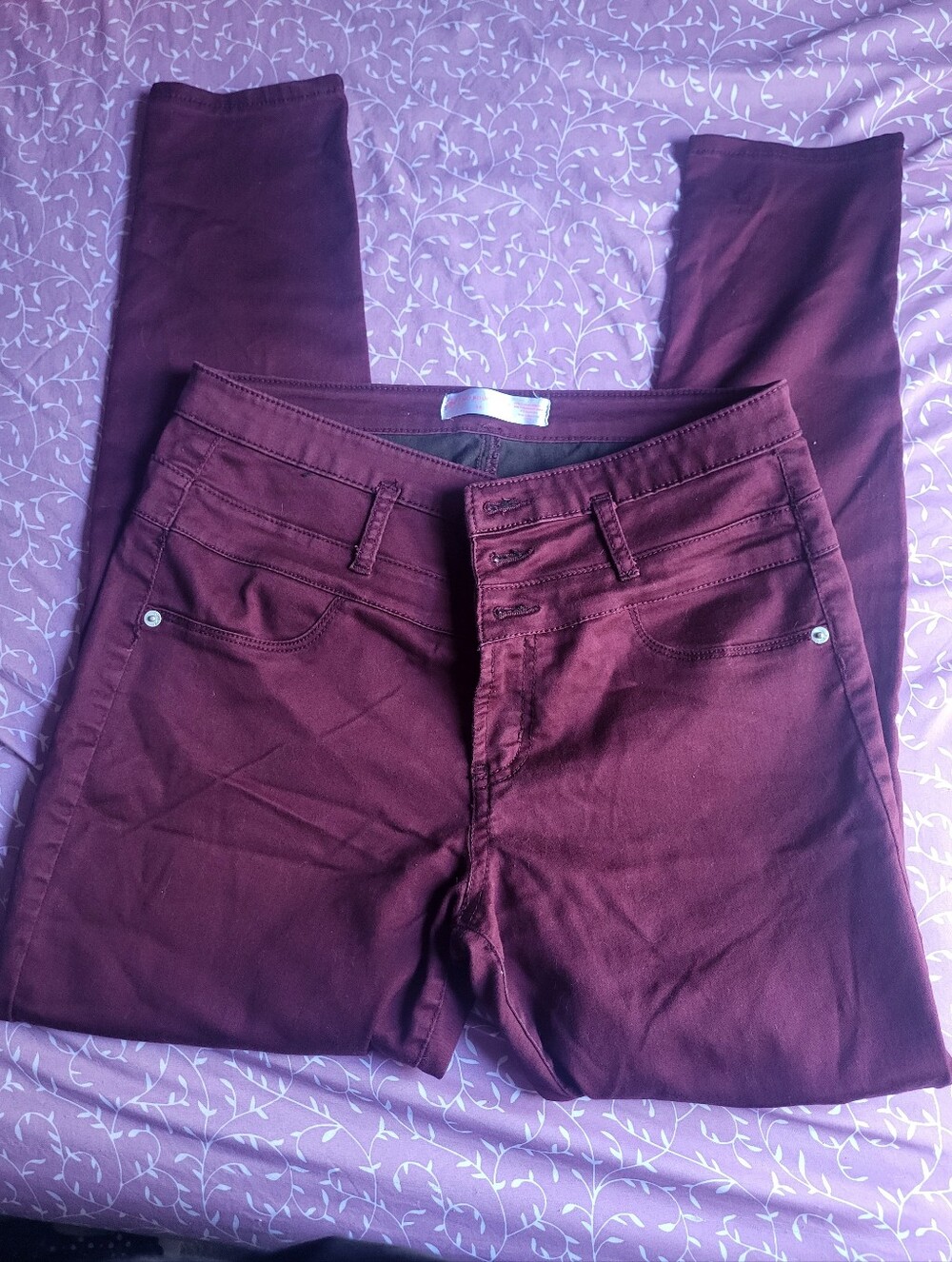 No Boundaries Burgundy Skinny Jeans